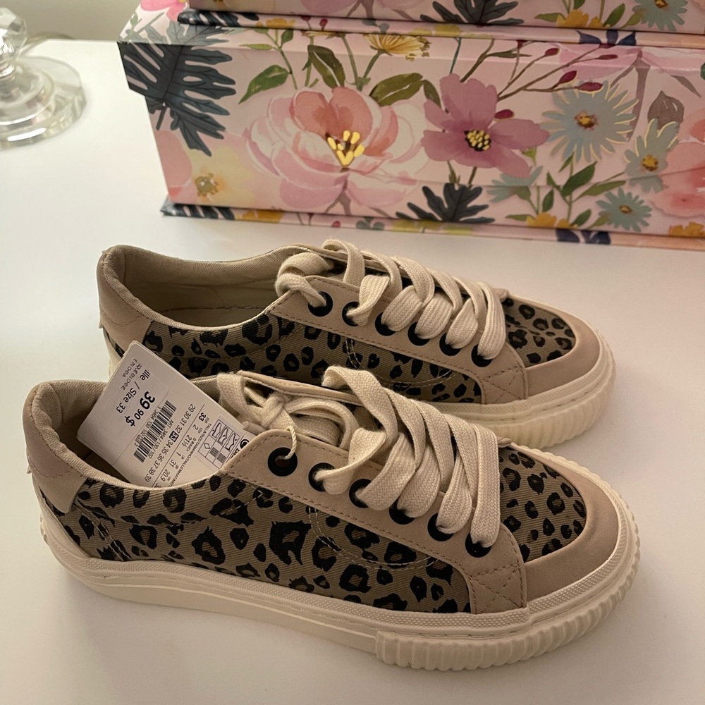 NWT Leopard Print Sneakers